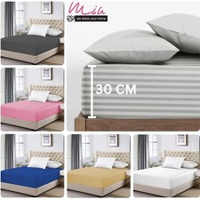 100%Cotton Extra Deep Fitted Sheet 300TC Bed Sheets For Mattress Double King Siz