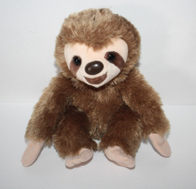 Wild Republic Sloth Plush Brown & Tan Smiling Beanie Bottom 8'' Stuffed Animal