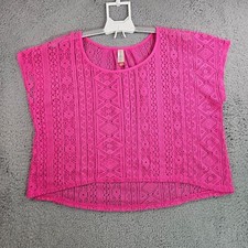 No Boundaries Cropped Top Women XL Knit Pink