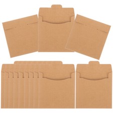 50 Pcs CD DVD Sleeves Brown Kraft Paper DVD Envelopes,Cardboard Envelopes