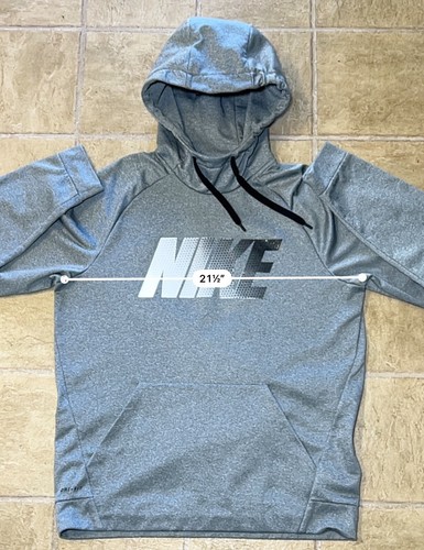 Sudadera con capucha de entrenamiento Nike Dri Fit Therma-Sphere para hombre grande gris deletreado gráfico - Imagen 5 de 6