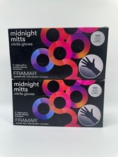 Pack of 200 FRAMAR Midnight Mitts Powder Free Nitrile Gloves 12" BLACK Medium