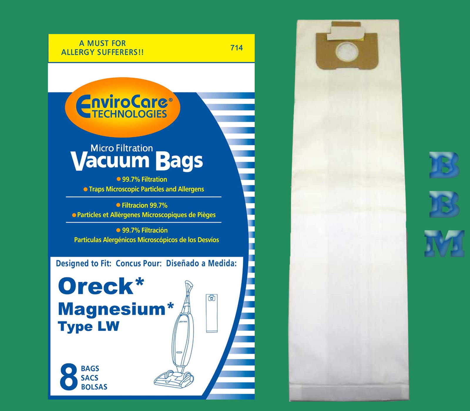 16 Oreck Type LW LWPK60H Allergy Upright Vacuum Bags LWPK25OH Magnesium