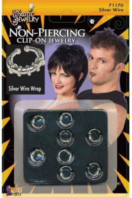 Wire Wrap Clip-On Body Piercing (Silver) Adult Accessory