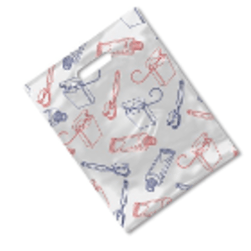 Scatter Print Tote Bags - 1.5 mil Plastic, 8