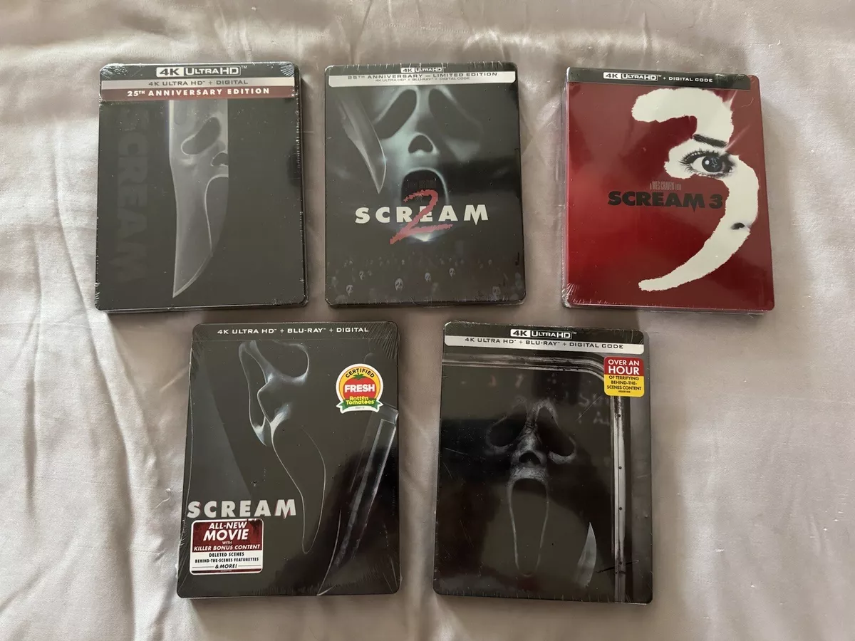 Scream 1, 2, 3, 5 (2022), IV (6) 4K SteelBook LOT (UHD Blu-ray Digital)  OOP