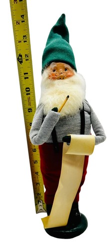 Byers Choice Working Santa Pencil List 1985 Bumpy Base 13 inch Suspenders - Picture 10 of 10