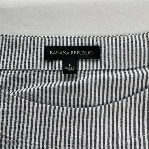 Banana Republic Top Blouse Striped 3/4 Sleeve Cotton Blend Women's Sz. L - Picture 4 of 7