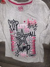 Justice sz 12 tumble flip gymnast shirt guc