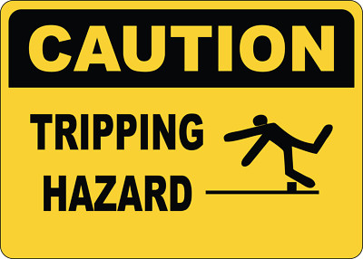 OSHA CAUTION: TRIPPING HAZARD I| Laminated Vinyl Decal Sticker Label