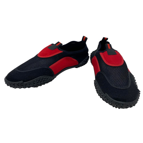 Omega Water Shoes Mens 10 Womens 11.5 Black Red Neoprene Mesh Slip On Beach