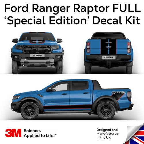 Ford Ranger Raptor Special Edition Black Red Raptor Side Stripe fits ...