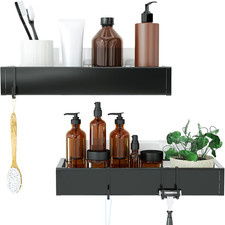 Shower Caddy, Adhesive Shower Organizer with Hooks, Shower Shelves for inside Sh