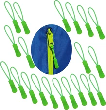 20Pcs Replacement Zipper Fluorescent Green Bag Zipper Pull Pull Cord Extender