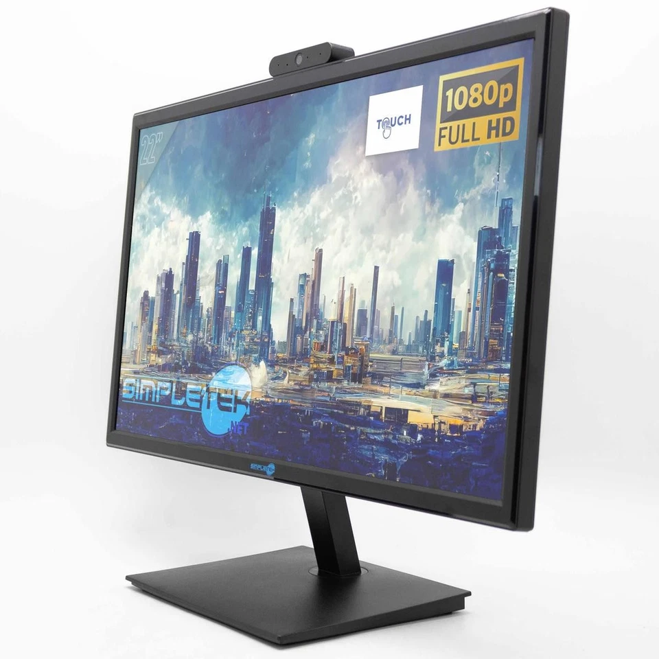 Monitor 22 " FHD Touch With Webcam VGA HDMI Audio Touchscreen - Image 2 of 4
