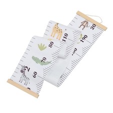 Kids Growth Chart Height Measuring Tape Hanging Wooden Canvas Decorative Ruler
