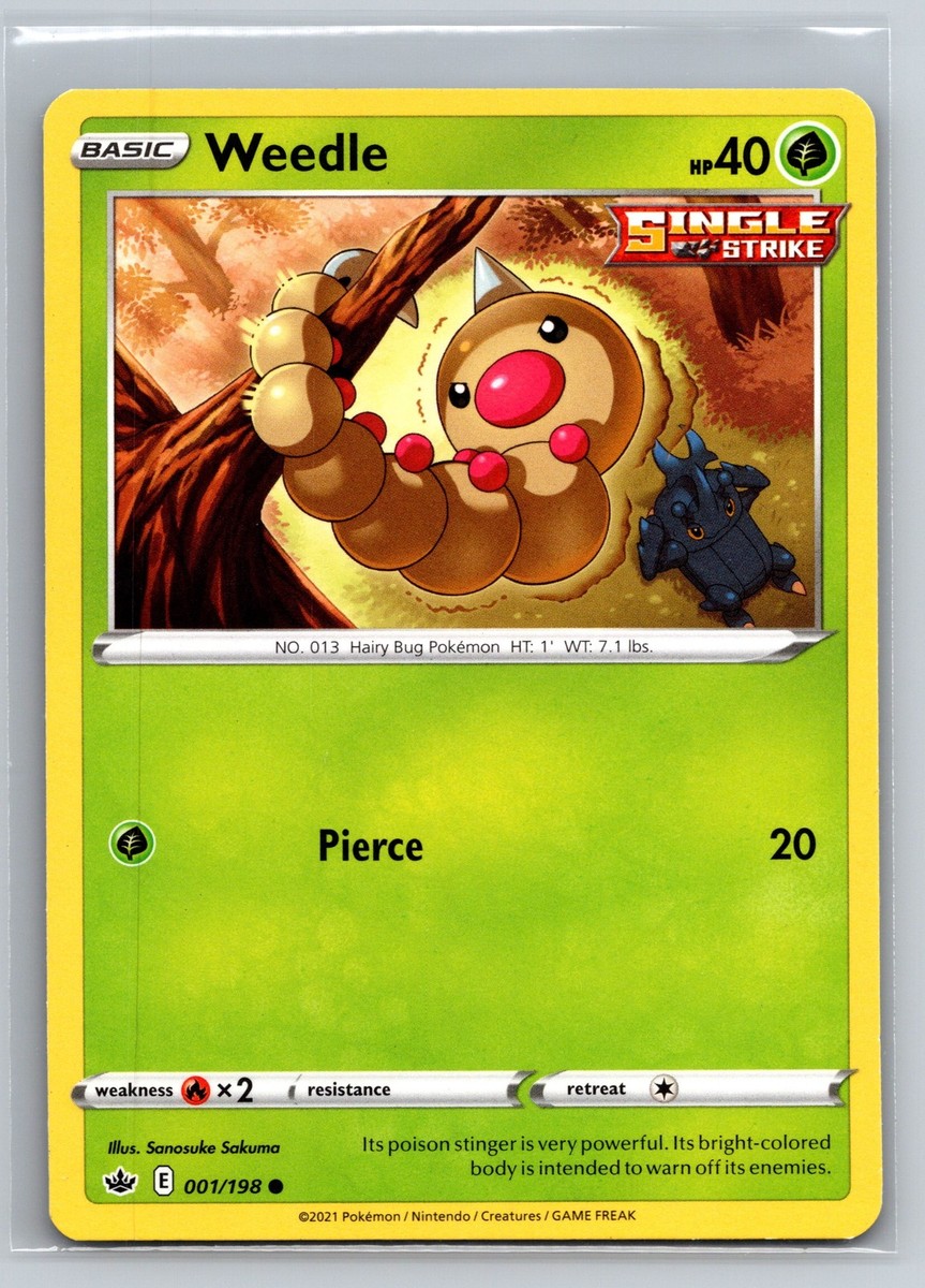 Weedle 001/198 Chilling Reign Grass-Type Basic Single Strike Hairy