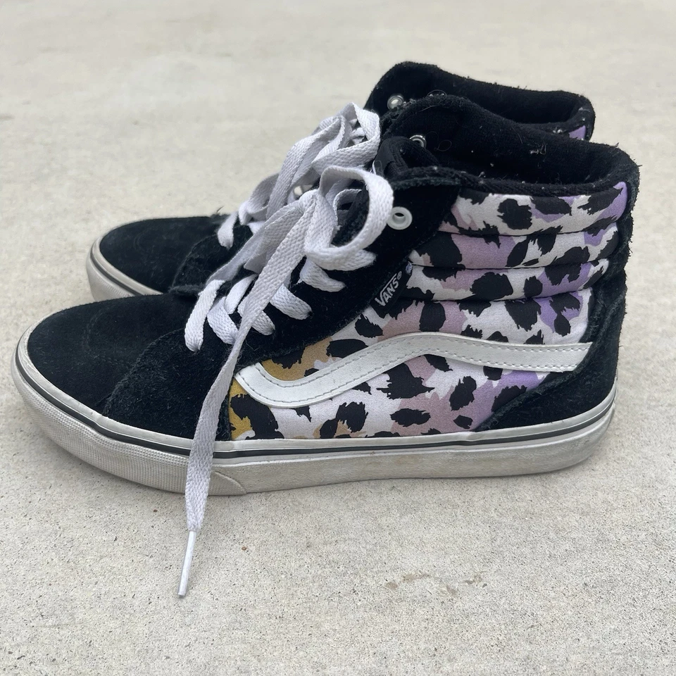 VANS молодежи Kids Filmore высоты верхний леопард печать черный девочек размер 4 Missy туфли - Изображение 3 из 4
