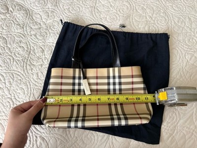Burberry Nova Check Mini Tote Bag Vintage Style, Small, Made in