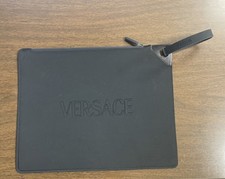 Authentic Versace Logotype Zip Pouch Clutch iPad Mini Wristlet Waterproof 9x11