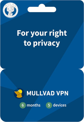 Mullvad VPN | 6 Months for 5 Devices | No-Log Security VPN Service | Protect You