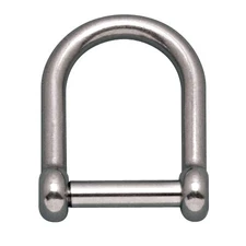 STAINLESS WIDE D SHACKLE NO SNAG 1/2", 316 SS