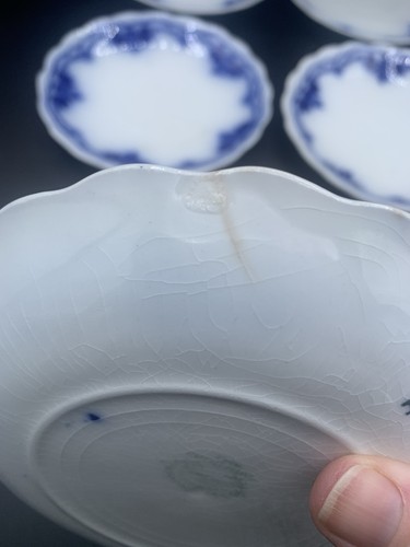 Antique WH Grindley Co England Flow Blue Set Of 6 Saucers The Hofburg Pattern - Picture 6 of 9