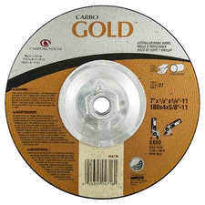 Cut-Off & Grinding Wheel, Type 27, 7 In Dia, 0.125 In Thick, 5/8"-11 Arbor Hole