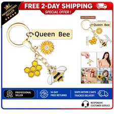 Bee Keychain Queen Bee Inspirational Keyring Bag Charm GiftoBi