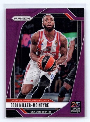 Codi Miller-McIntyre 2024-25 Panini Prizm EuroLeague #107 Purple Prizms #/99