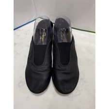 Black Leather Dance Jazz Shoes Size 9.5W