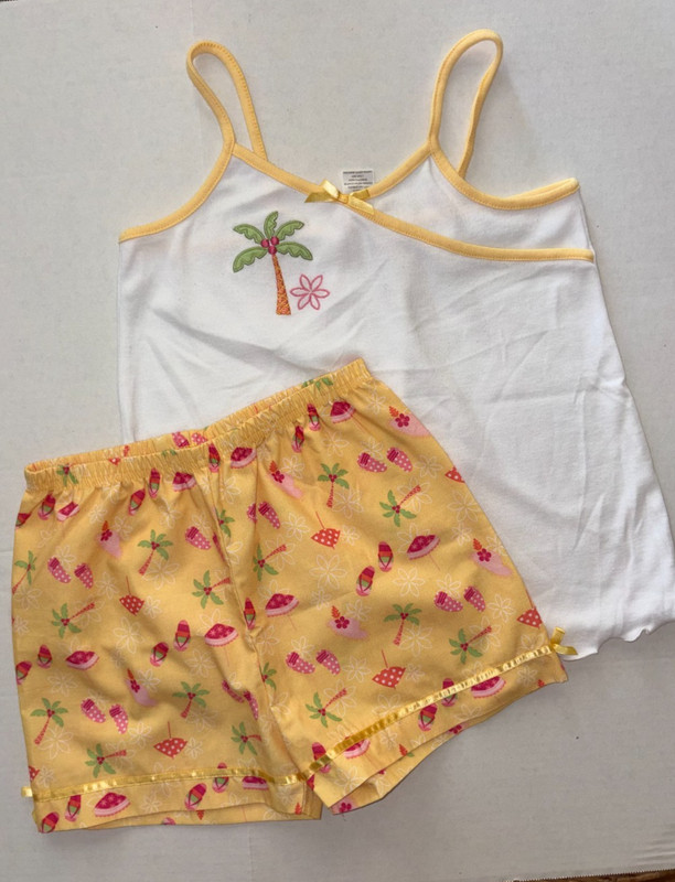 Gymboree vintage 2006 CORAL REEF  palm tree 2-piece Pajama Set  size 9  EUC