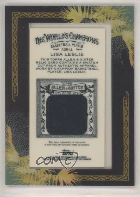 2008 Topps Allen & Ginter's Framed Mini Relics Lisa Leslie #AGR-LL HOF - Image 2 of 2
