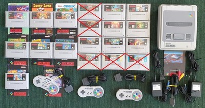 Super Nintendo SNES PAL + 14 Spiele Donkey Kong Country 3 Mario World + Joypads