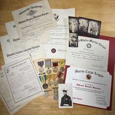 USMC WW2 Pearl Harbor Survivor Grouping Honorable Discharge Medal Group Pics