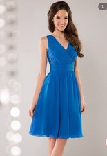 Jasmine B2 Dorris Wedding Bridesmaid Dress Size 6 Royal Blue V-neck Chiffon