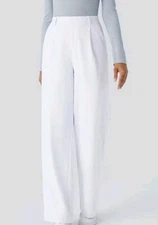 Halara Flex White High Waisted Pocket Straight Leg Work Pants Size-M