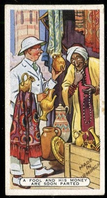 Tabakkarte, Ardath, Sprichwörter, 1936, Ein Narr und sein Geld trennen sich bald, #1