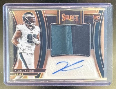 2023 Panini Select Jalen Carter Jumbo Rookie Sig Swatches Copper Prizm /49 Auto