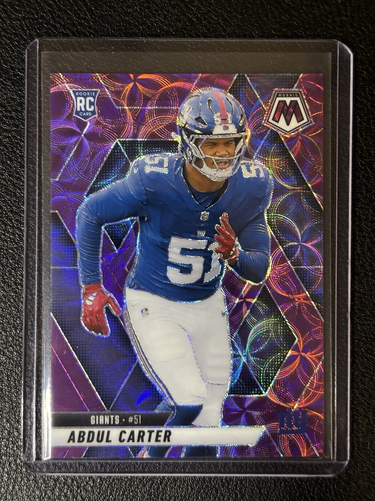 Abdul Carter RC 2025 Panini Mosaic Purple Scope Rookie Card #317 NY Giants