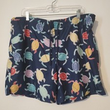 Swim Trunks George Size L 36-38 Navy Turtles Lined Pockets Drawstring