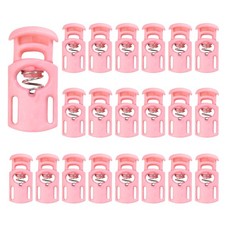35Pcs Nylon Spring Cord Locks Elastic Toggle Stop Slider Clamp, Light Brown