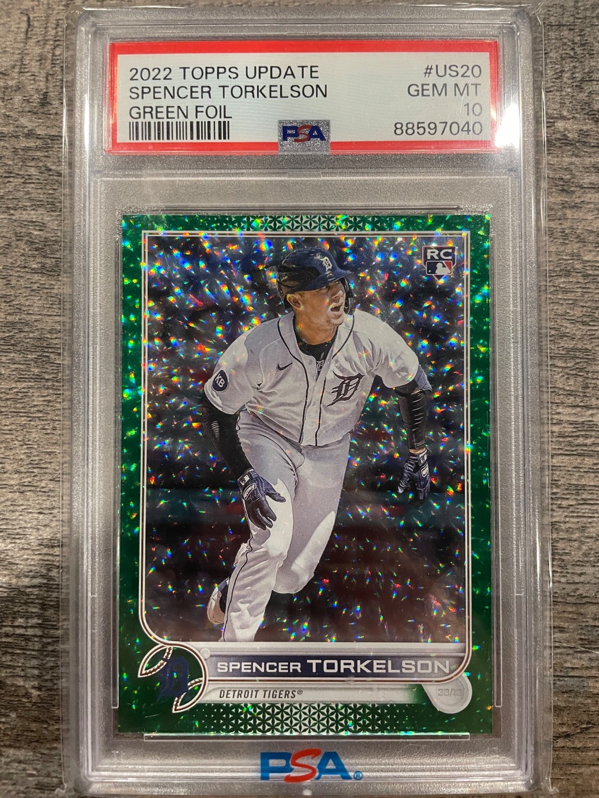 2022 Spencer Torkelson Topps Update Green Foil RC /499 #US20 PSA 10 Gem Mint