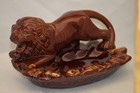 Lion Country Safari Ceramic Figurine Tip Tray 1960's Brown Dripware Art Pottery — photo 3