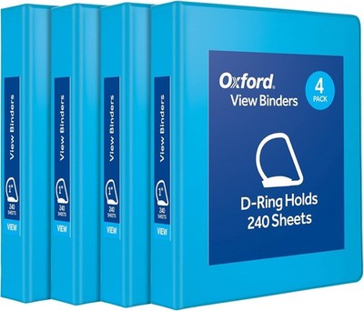 Oxford 3 Ring Binders, Binders for School and Office, Durable 1 Inch D Rings, Ho