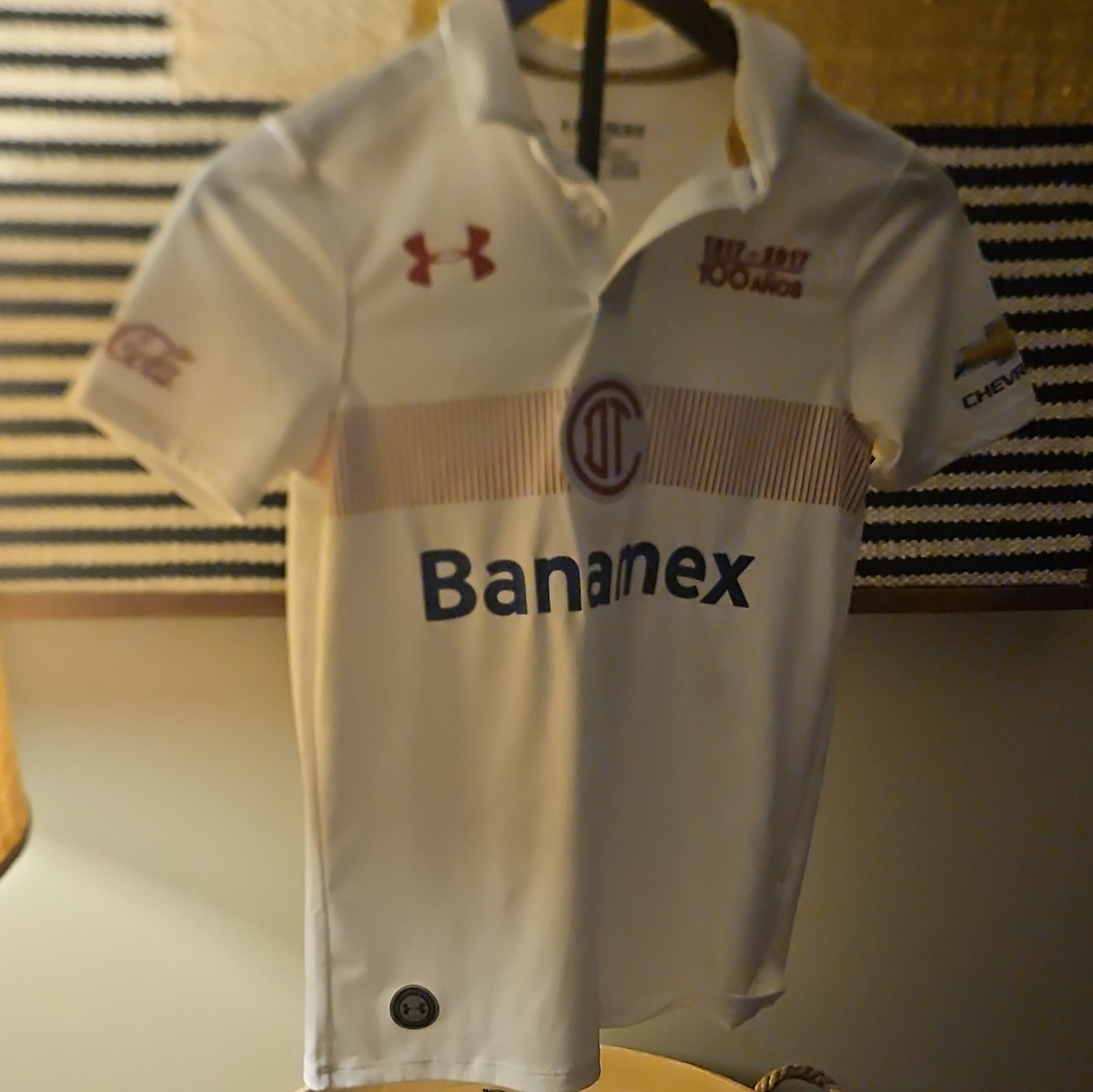 NWOT Under Armour Toluca Away Soccer Jersey White Youth Medium YMD/JM/M HTF