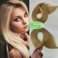 Sew in Weft Human Hair Extensions Double Weft Remy Hair Medium Blonde 26in 100gr