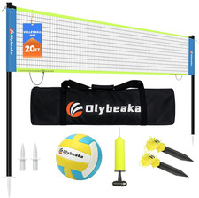 20FT Outdoor Volleyball Net Set with Adjustable Poles, Ball, Pump & Carry Bag