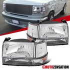 Fit 1992-1996 Ford F150 F250 F350 Bronco Headlights+Bumper Corner Signal Lamps