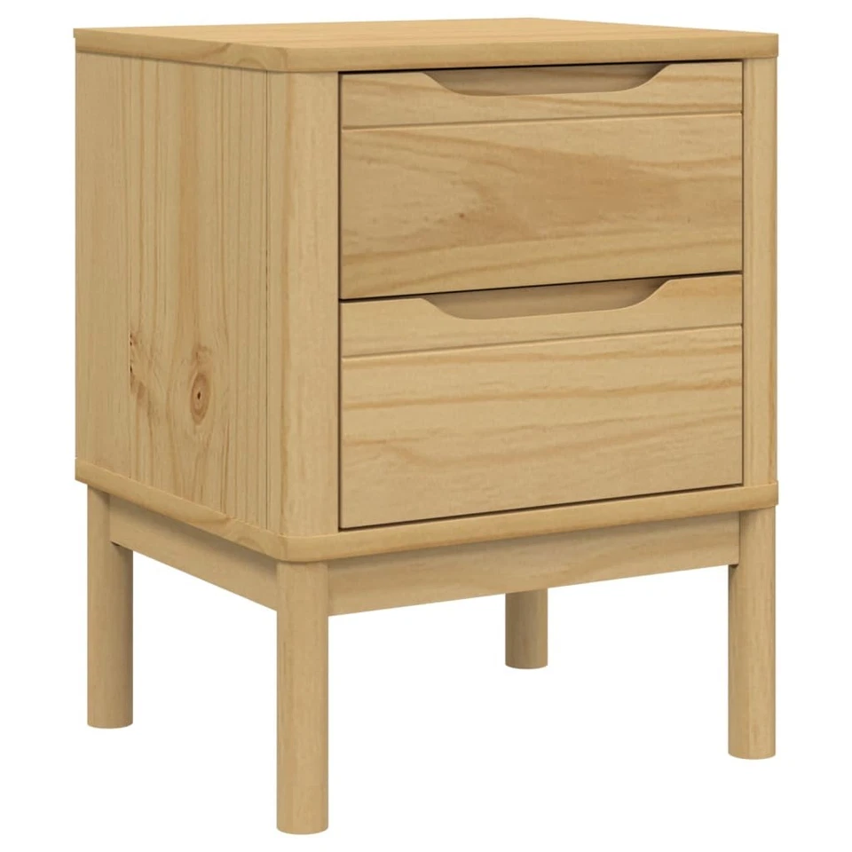 Modern Solid Wood Bedside Cabinet - Floro Design in Various Colors vidaXL - Image 2 of 3